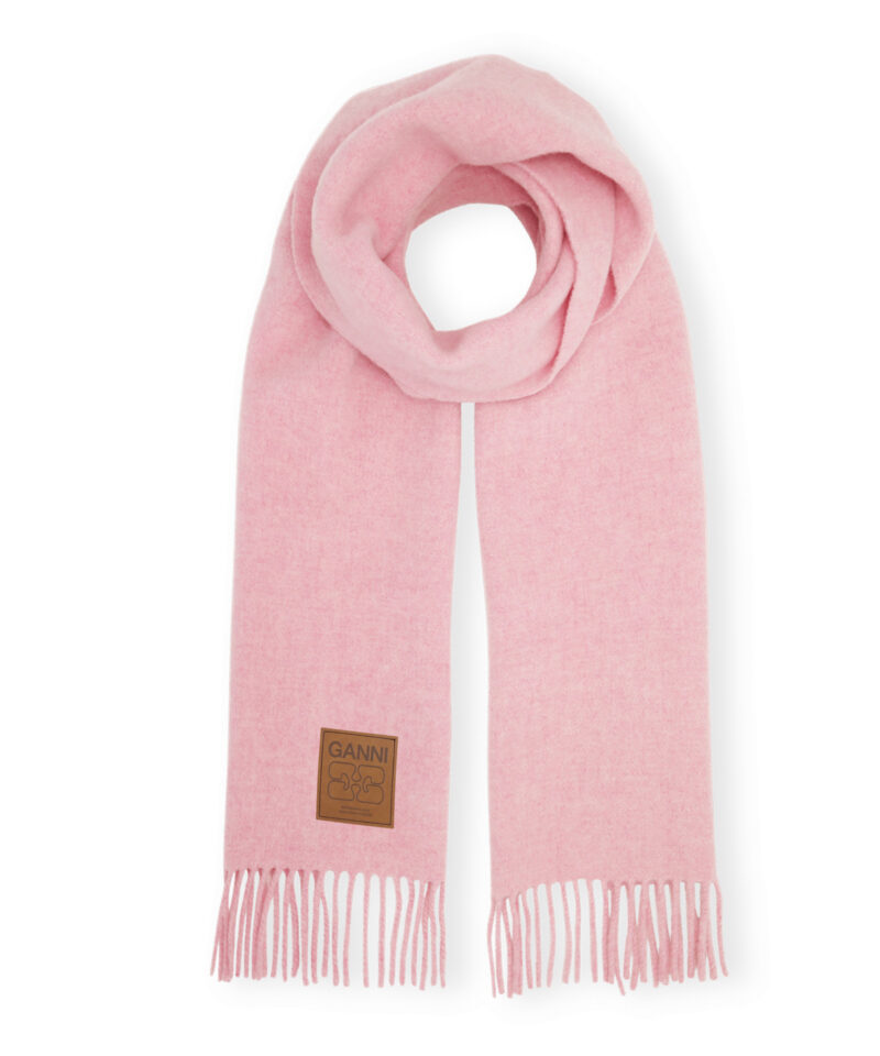 Double Face Wool Solid Scarf Pink
